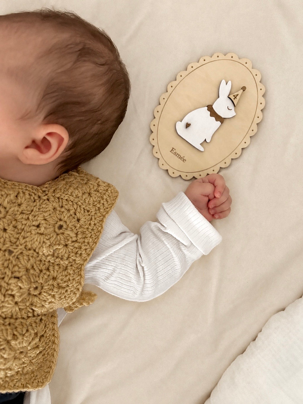 Carte étapes mois bébé - lapin