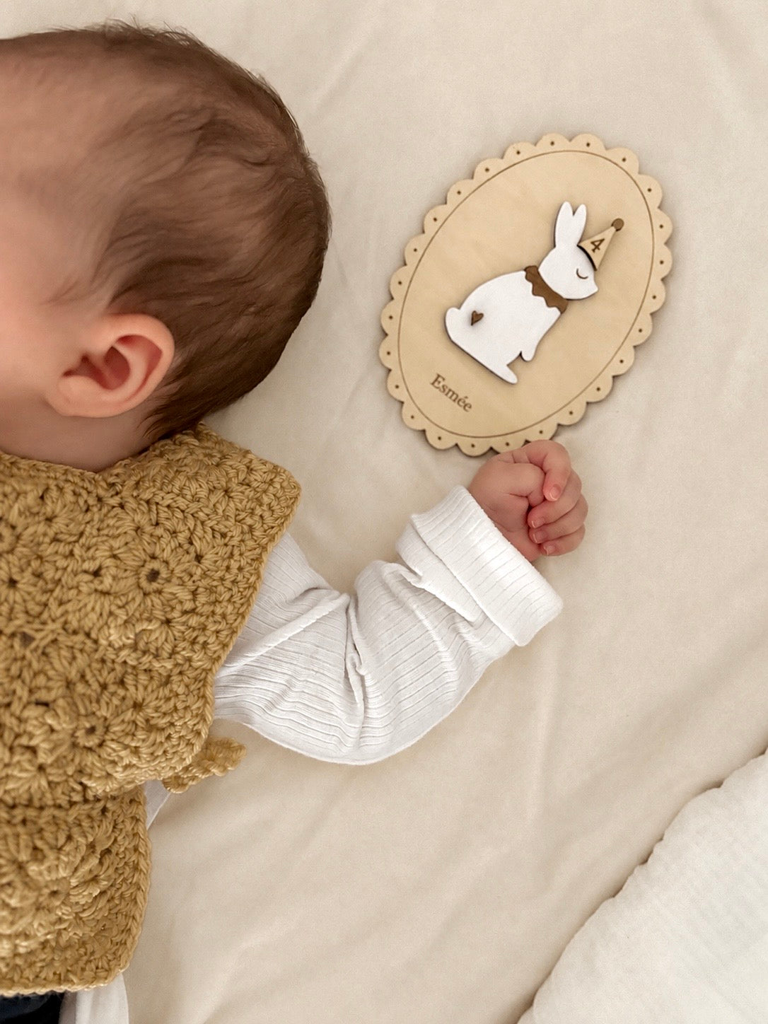 Carte étapes mois bébé - lapin