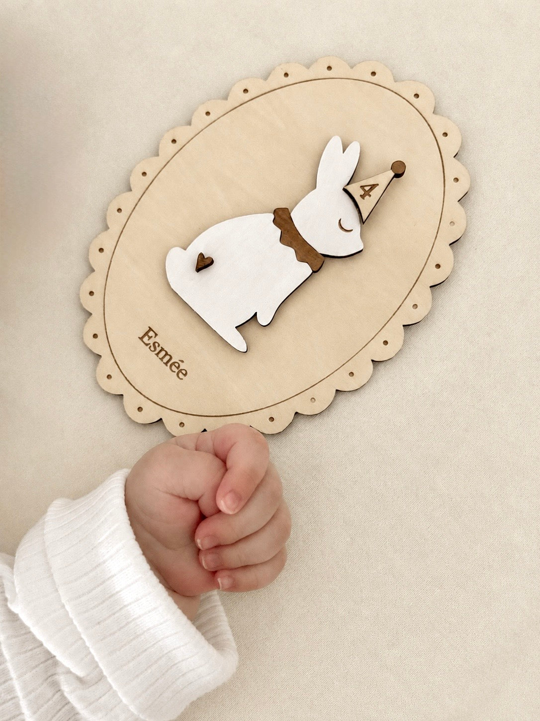 Carte étapes mois bébé - lapin