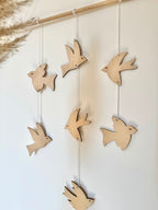 Mobile en bois - hirondelles