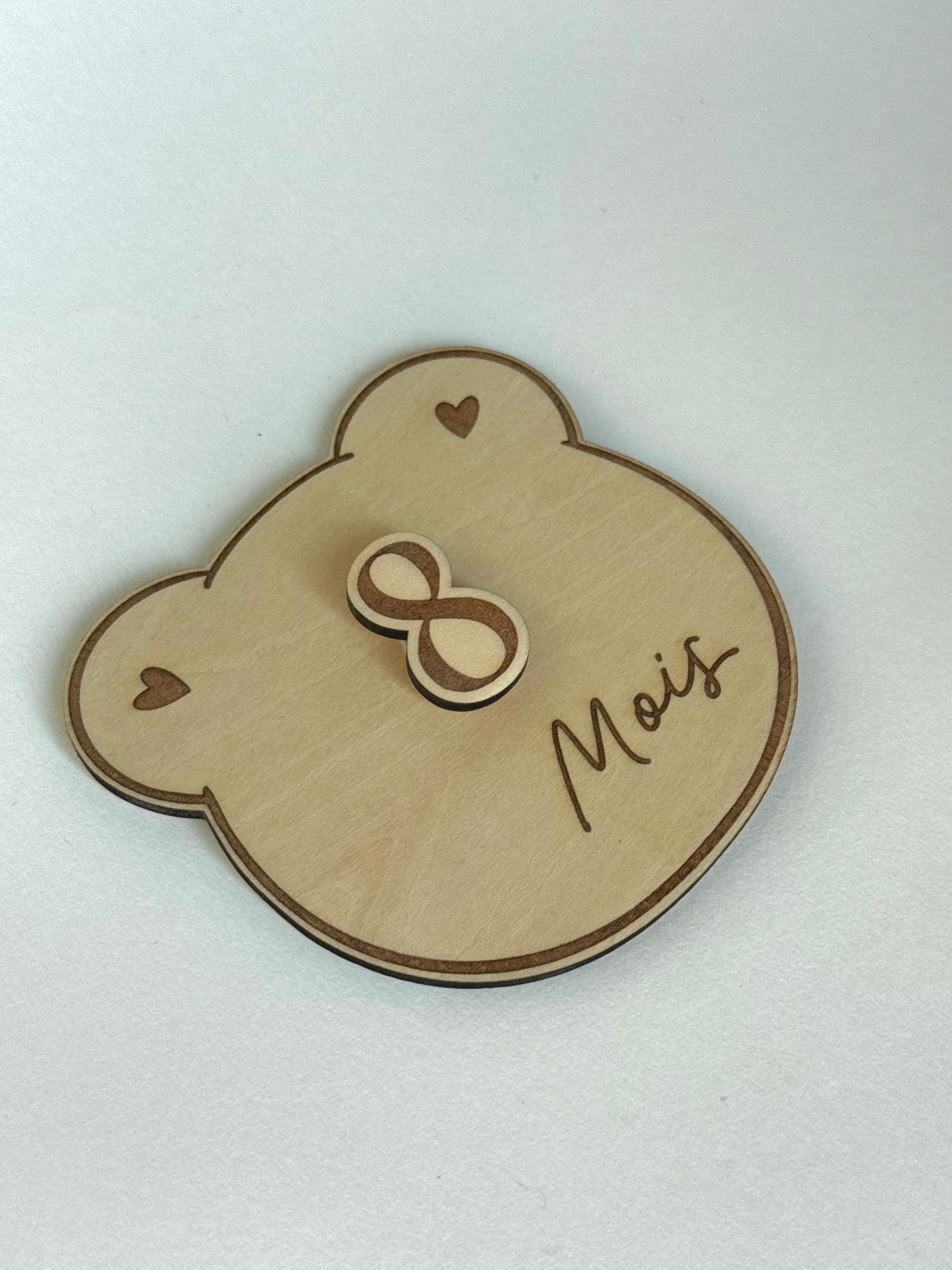 Carte étapes mois bébé - Ourson