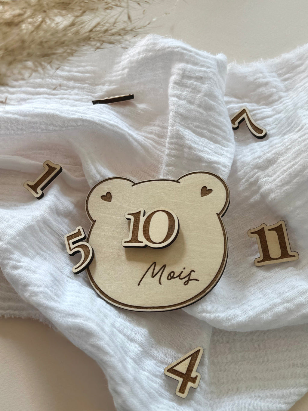 Carte étapes mois bébé - Ourson