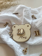 Carte étapes mois bébé - Ourson