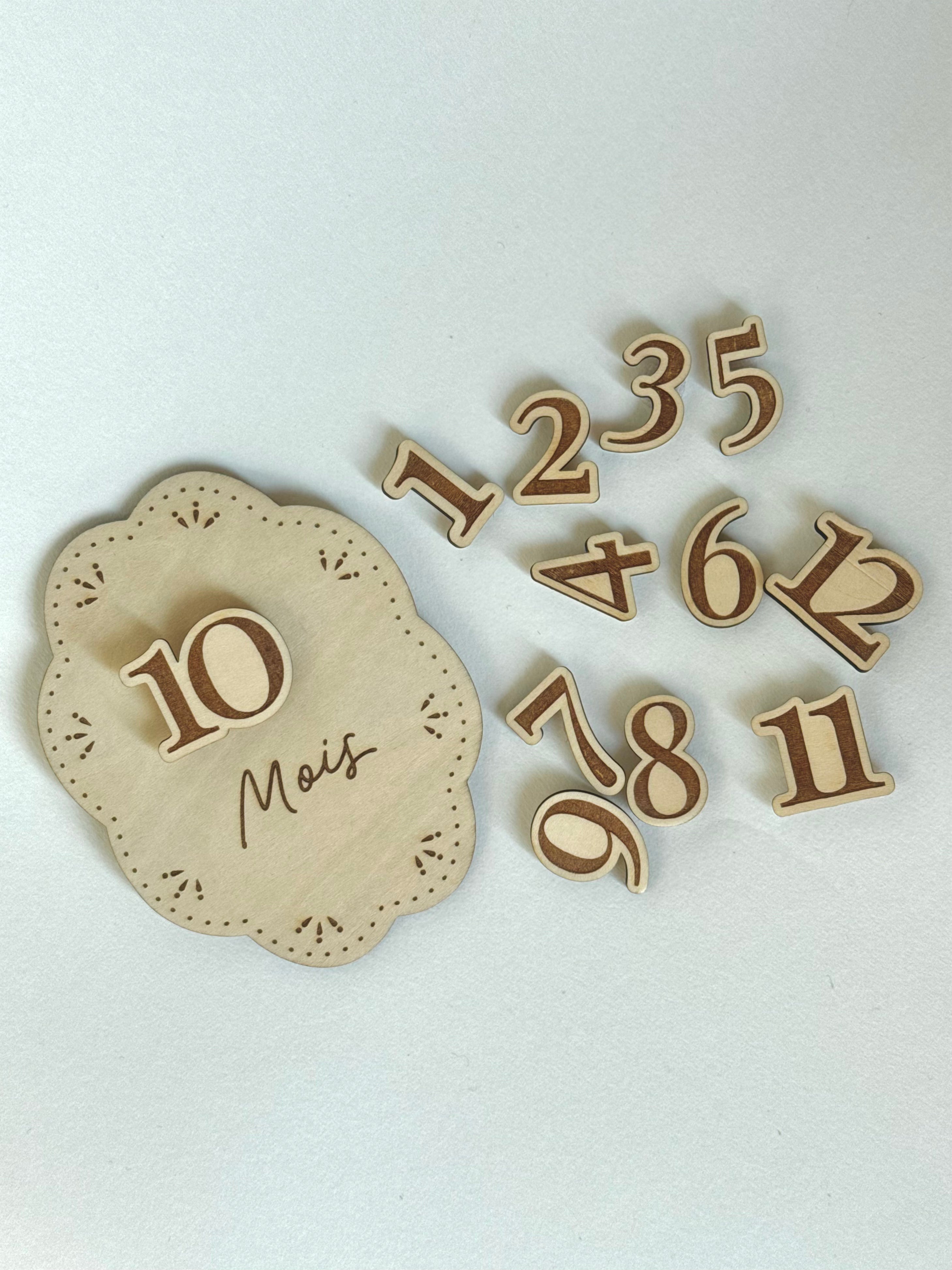 Cartes étapes mois bébé - Fleur