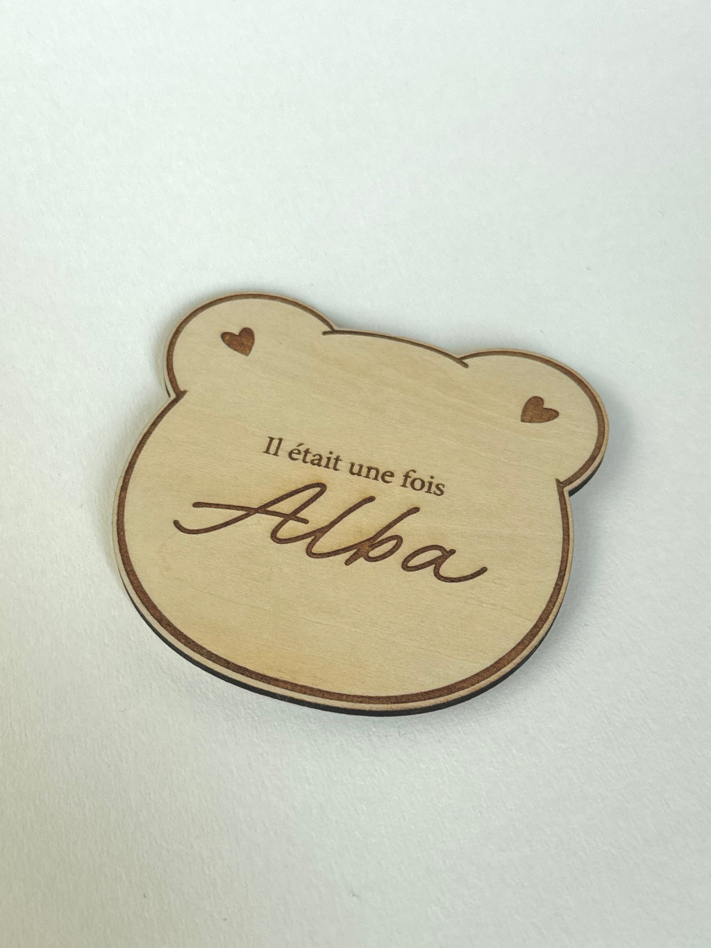 Carte bébé "il était une fois" + prénom - Ourson