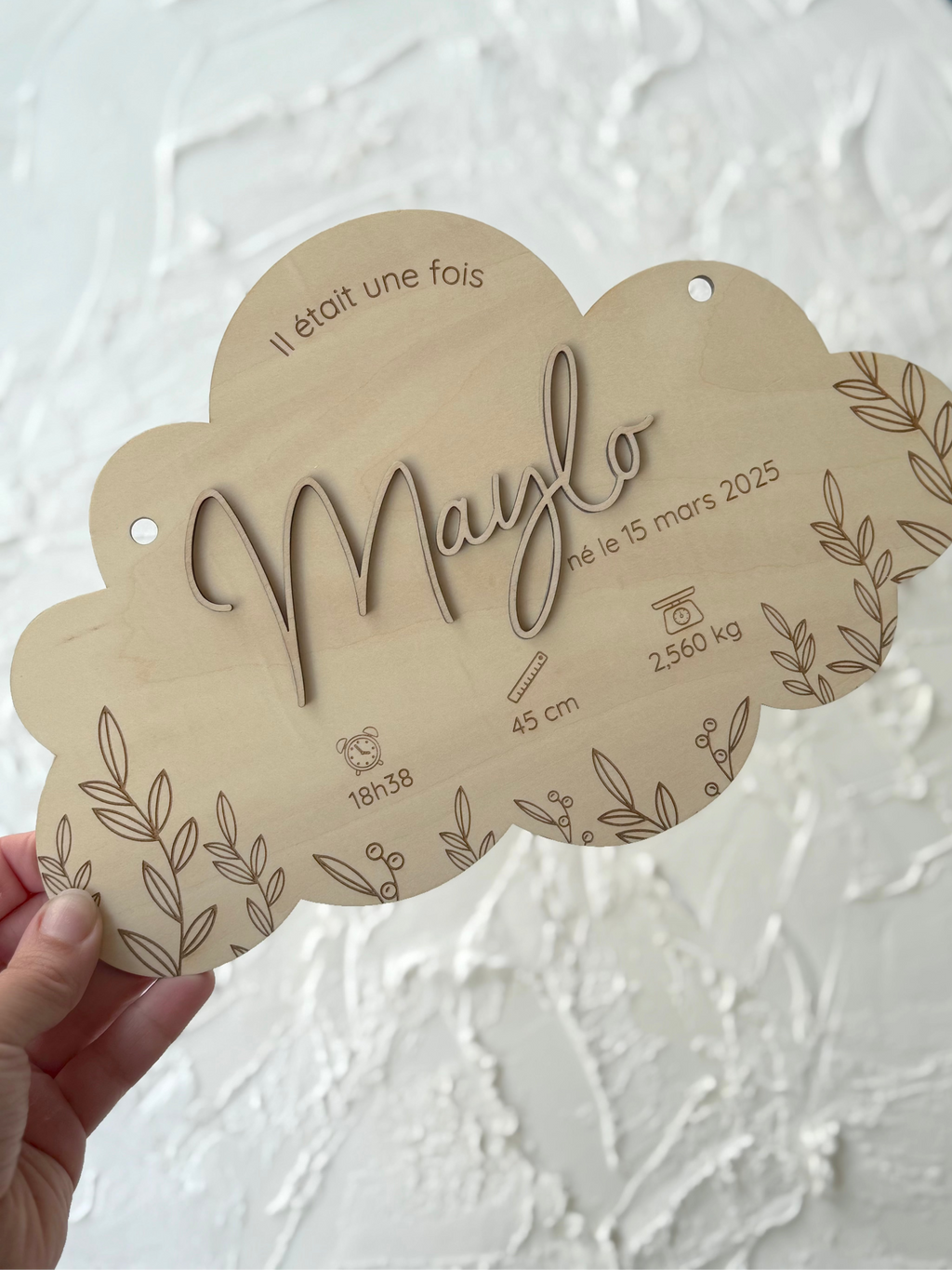 nuage bois relief enfant