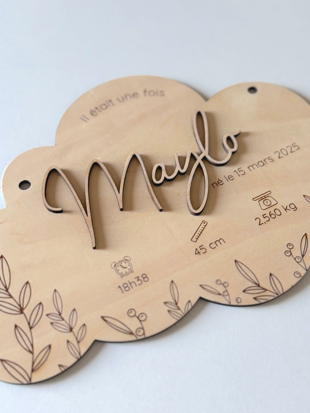 nuage bois relief enfant